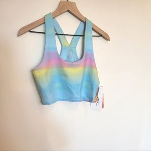 Brand NWT, rainbow Rare Gottex Studio Printed sports bra/ crop top in "W…